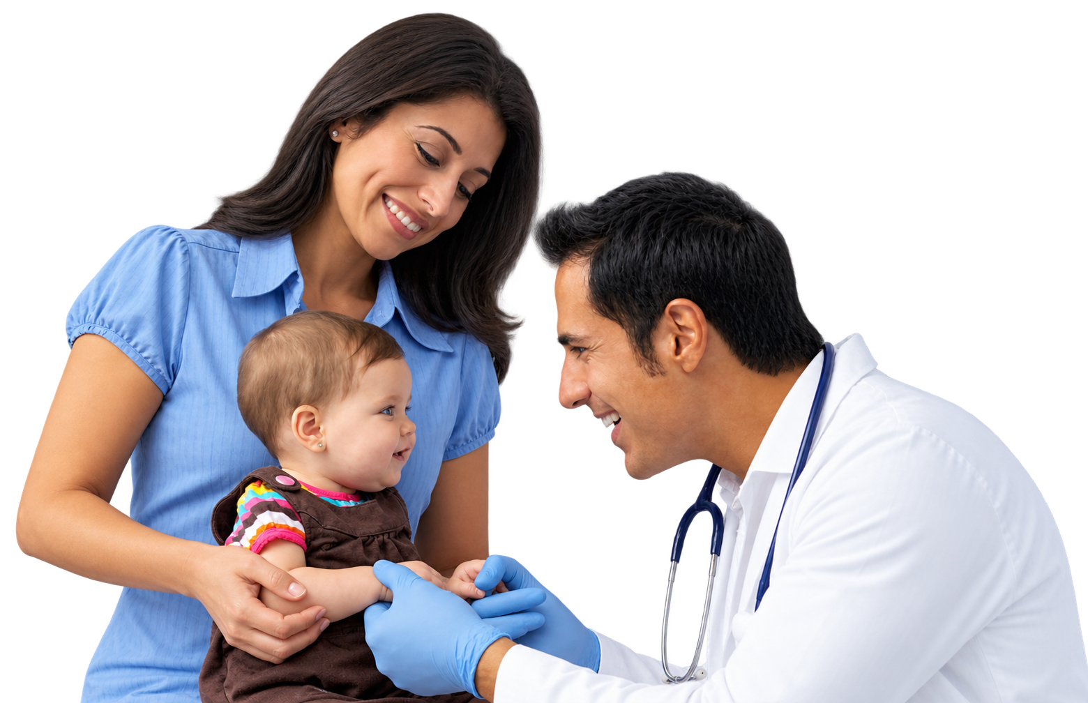 Doctor with a mother and child